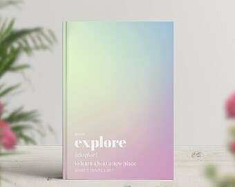 Rainbow Adventure Journal, Unicorn Bullet Journal, Explore Bucket List Book, Travellers Notebook, Travel Journal, Journaling, Modern Design
