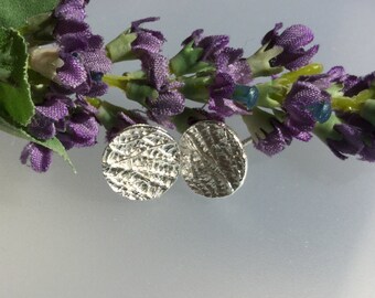 Sterling Silver studs/Disk/silver disk studs/textured silver /textured stud/modern/