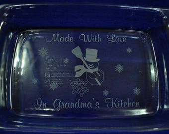 Christmas Gifts ~ Christmas Gift For Grandma ~ Engraved Christmas Gifts ~ Custom Baking Pan ~ Snowman Gift ~ Neighbor Gift ~ Gift For Friend