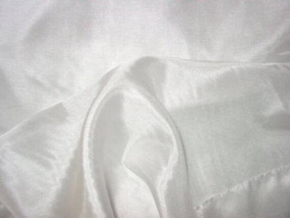 5 Yards White 100% Pure China Silk Fabric Lightweight Shiny Float EXTRA WIDE 55 Inches