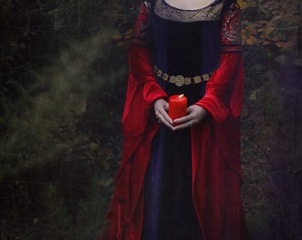 Arwen inspired Elven Blood Red Dress - Replica version LOTR Pagan Handfasting Wiccan Fantasy Medieval