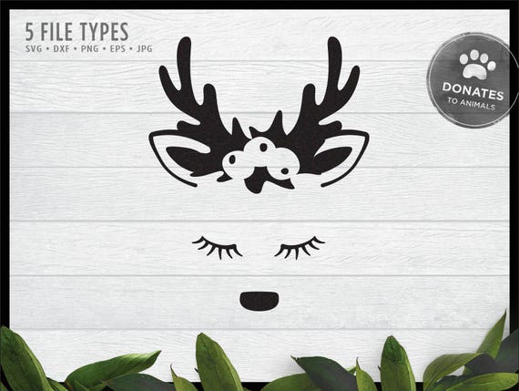 Download Reindeer SVG Rudolph Face SVG Cut File One Color Easy