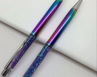OIL SLICK MERMAID Floating Glitter Ball Point Pen