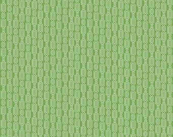 Green Geometric Fabric - Ardently Austen Fabric - Green Cotton Material