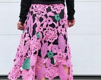 Handmade knitted bright skirt