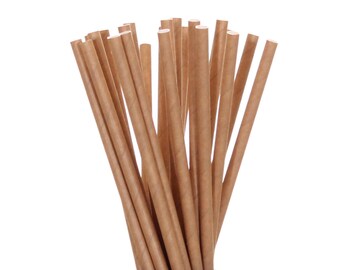Paper Straws, Solid Kraft Paper Straws, Rustic Tan Wedding Straws, Vintage Paper Straws, Camping Party Decor, Woodland Party, Paper Straws