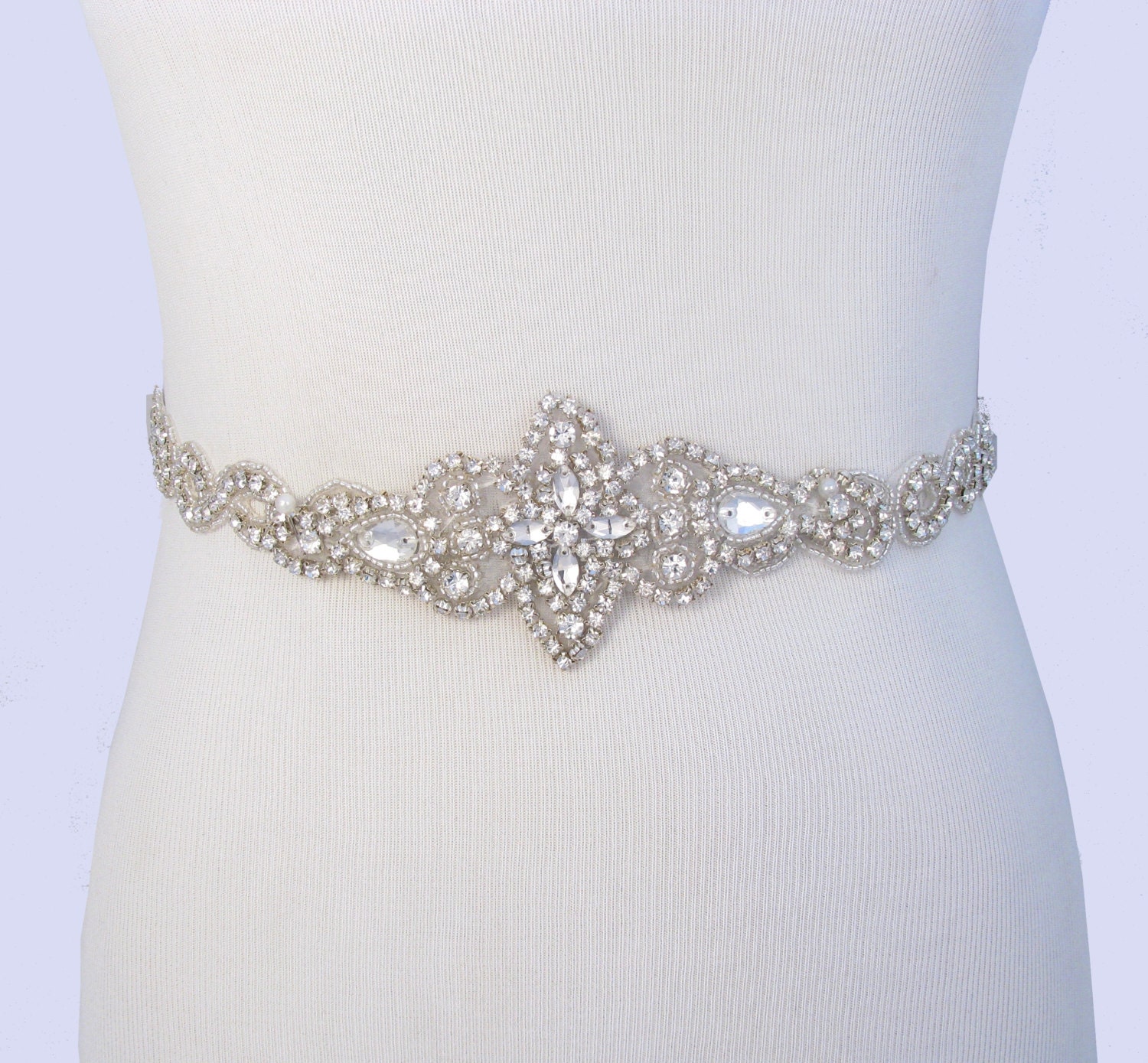 Bridal Belt Crystal Rhinestone Wedding Dress Sash Jeweled