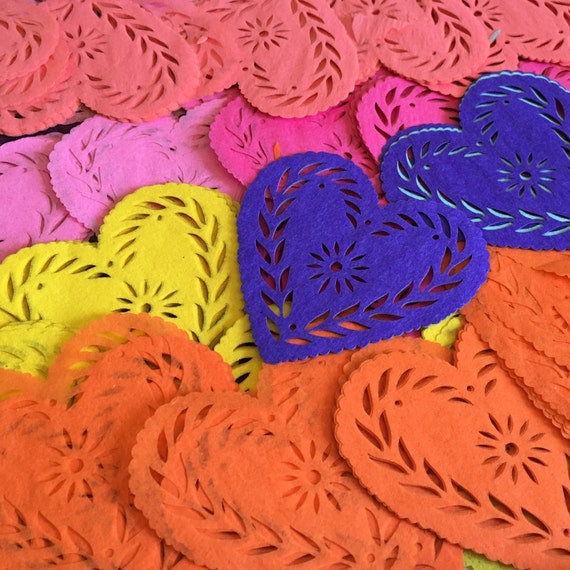 Invitation Inserts Sets of 12 papel picado heart