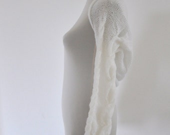 Shrug Bolero Bridal Shrug Long Sleeved White Bridal Accessories Elegant Wedding