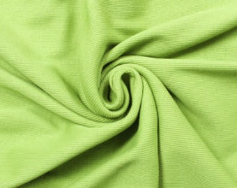 Apple Green Rib Knit Heavy-Weight Cotton Fabric by the Yard