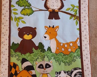 Forest friends preschool nap blanket