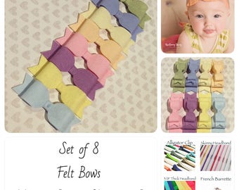FELT BOW Headband - Hair Clip - Baby Headband - Baby Bow Headband - Felt Bow Headband - Felt Hair Bow - Newborn Headband - Infant Headband