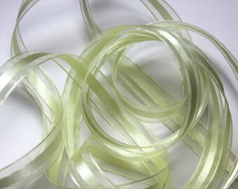 5/8" Satin Center Organza Ribbon - Baby Maize - 5 yards