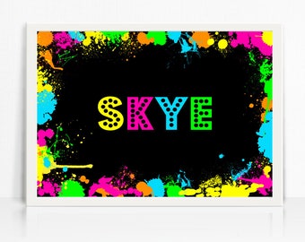Neon Glow in the Dark Backdrop - Printable