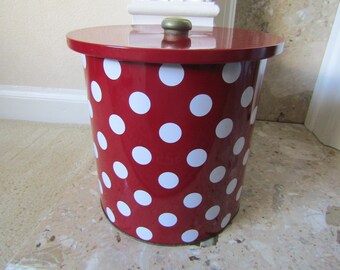 Vintage Red and White Dotty Biscuit Tin