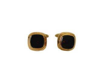 Victorian 9K Gold Bloodstone Cufflinks