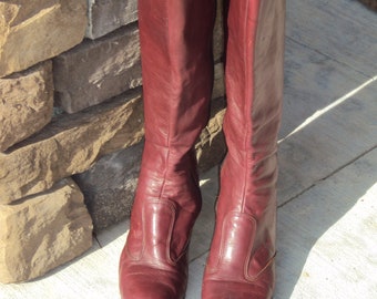 oxblood leather boots womens