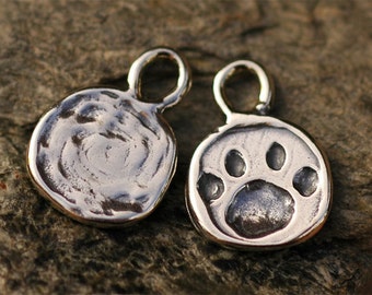 One Paw Print Charm in Sterling Silver CH-190
