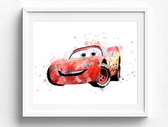 Cars mcqueen prints disney art print Disney pixar cars