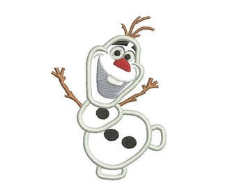 6 sizes - Olaf Applique Design, Olaf Frozen Applique Design, Olaf Embroidery Design, Frozen Embroidery Design, Instant Download
