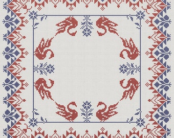 Traditional Russian embroidery pattern. Folk Cross stitch