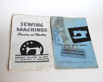 Vintage Sewing Machine Booklets, Department of Agriculture