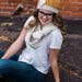 Women's Beanie with Flower - Women's Winter Cap - Chunky Winter Hat - Chunky Beanie with Flower - Gifts under 25 - Christmas Gift for Her