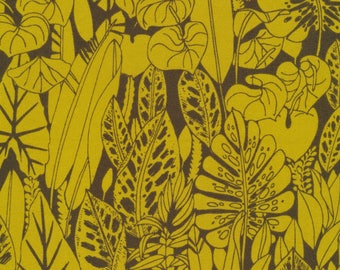 Cloud9, Bird's Eye View, Foliage Green, Sarah Watson, ORGANIC, Green Fabric, Leaves Fabric, Olive Green Background, Tropical Foliage, 159714