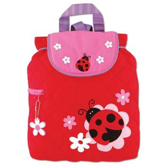 Personalized Stephen Joseph Toddler Quilted Ladybug Backpack, Kids Backpack, Children's Backpack, Preschool Backpack.