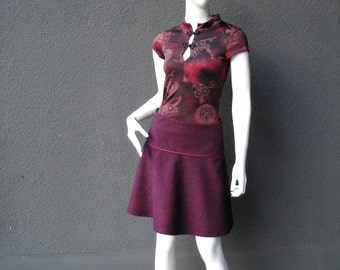 Tweedrock wool skirt Winter rock rock bordeaux winter skirt wool ladies