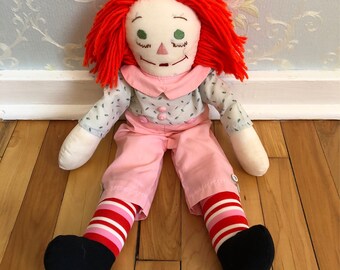 Vintage 1970s Pink Raggedy Ann Rag Doll!