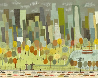 Central Park. Limited edition print by Matte Stephens.