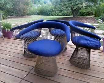 Warren Platner Nickel Arm Chairs, Priced Individually, Pairs of 2