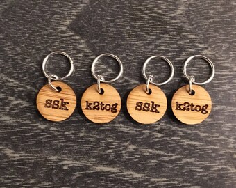 Decrease stitch markers for knitting - bamboo - US 10 needles
