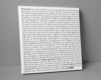 Wedding Vows Print, Valentines Day Gift