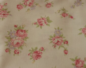 Yuwa Rose on Cream 826075A Cotton Fabric