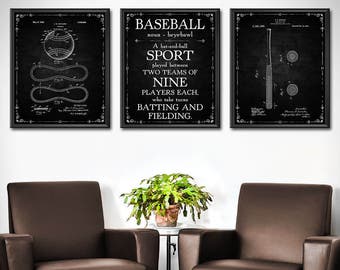 Baseball Wall Decor Set Of 3 Baseball Wall Decor Set Of 3