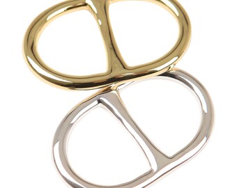 Large size Oval Anchor chain Scarf ring Yellow gold Silver plated Scarf holder Scarf Pin beautiful box gift packed Flora Koh