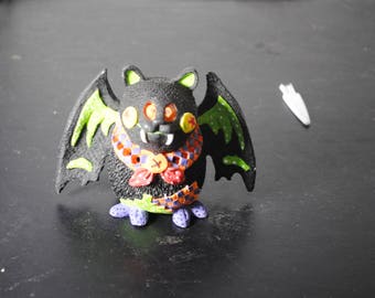 Very Nice Animated Resin Vampire Bat Candle Holder