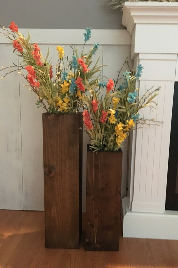 Wooden Vases Reclaimed Wood Rustic Floor Set Of Two Farmhouse Decor Large Vase Porch Wooden Vases Reclaimed Wood Rustic Floor Set Of Two Farmhouse Decor Large Vase Porch