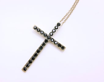 Cross Necklace, Gothic Necklace, Black necklace
