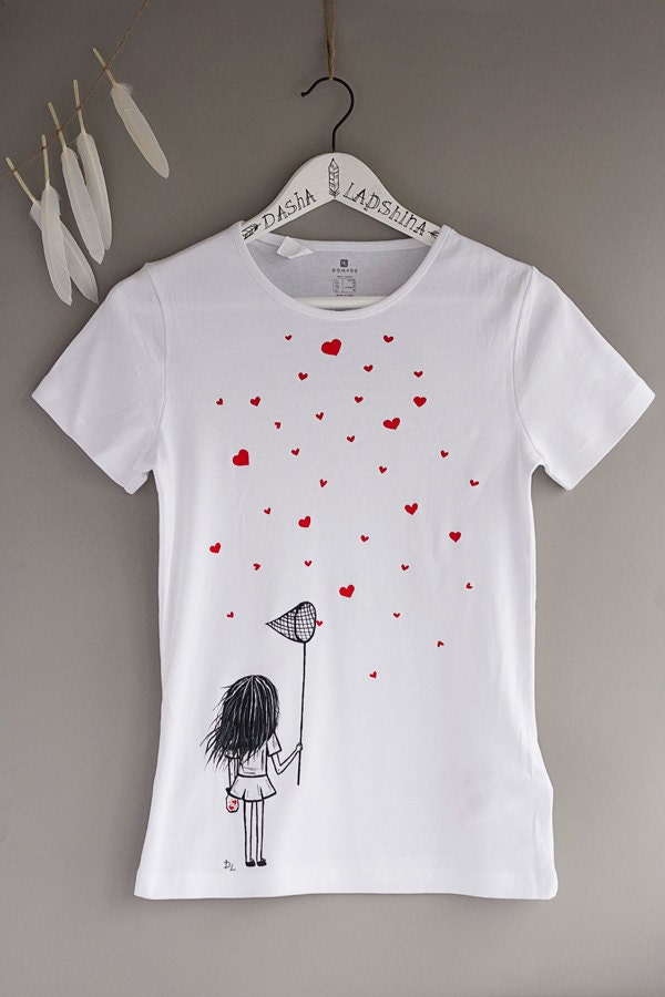 fabric painting on white t shirt