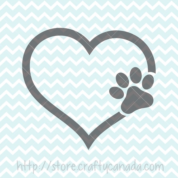 Download I Love My Dog SVG & PNG Paw in Heart Svg and Clipart Dog