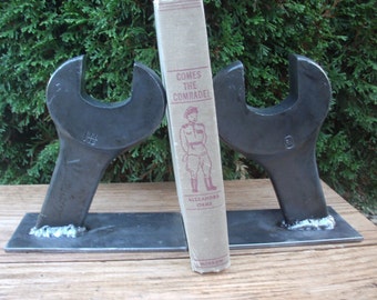 Huge Welded Steel Wrench Bookends