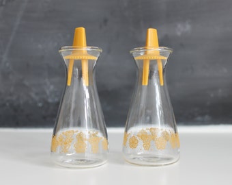 Vintage 1970s Glass Salt and Pepper Shakers