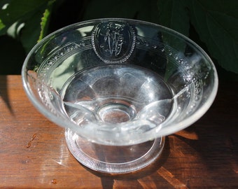 EAPG Cupid & Venus footed sauce Richards Hartley glass circa 1897 2-3/8" high 4-1/2" across at top