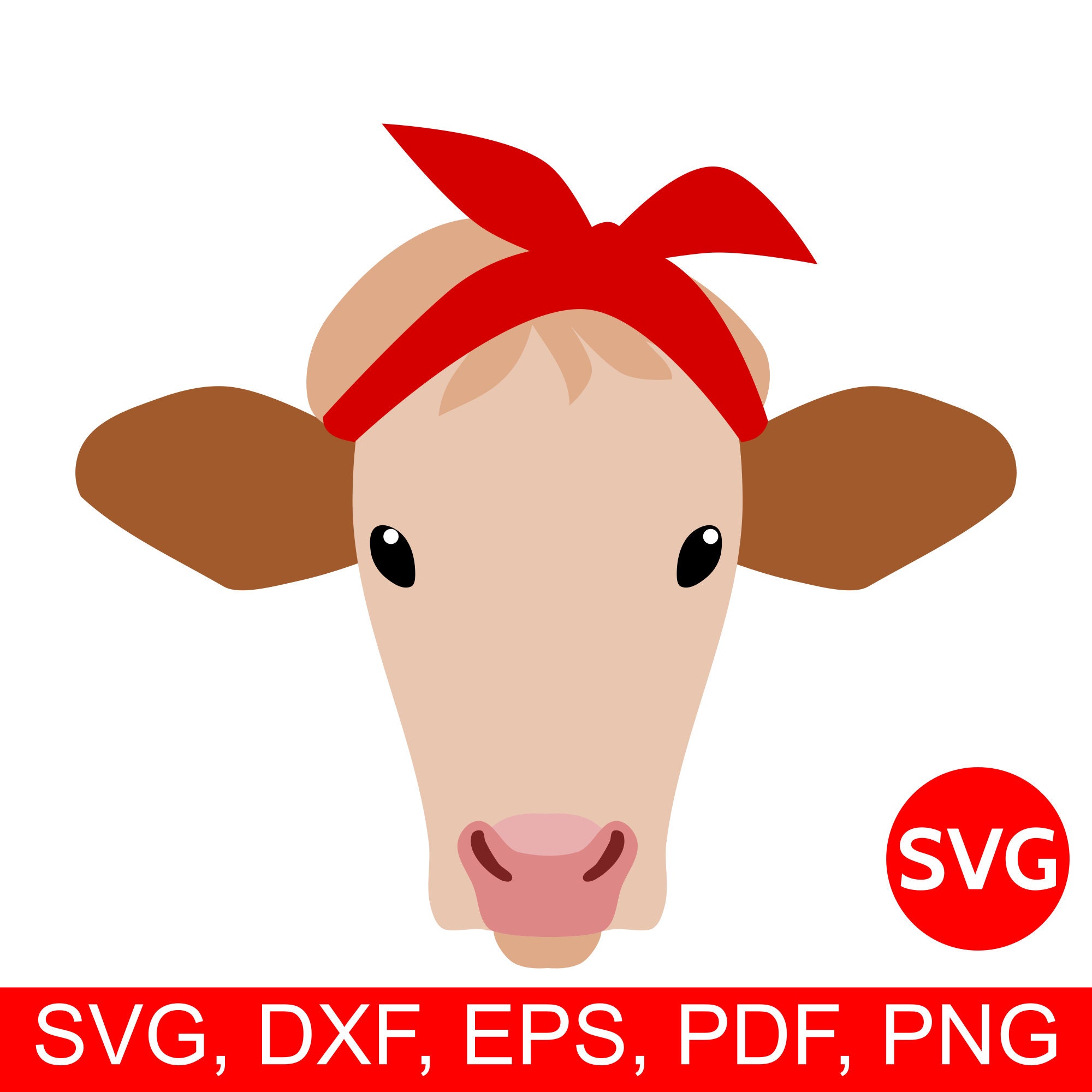 Download Heifer cow with bandana SVG file for Cricut & Silhouette