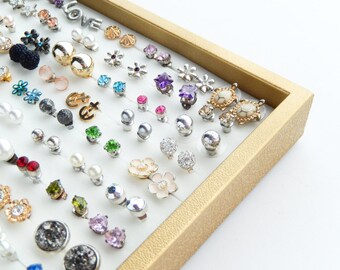 Gold Jewelry Tray - Gold Frame - Earring Organizer
