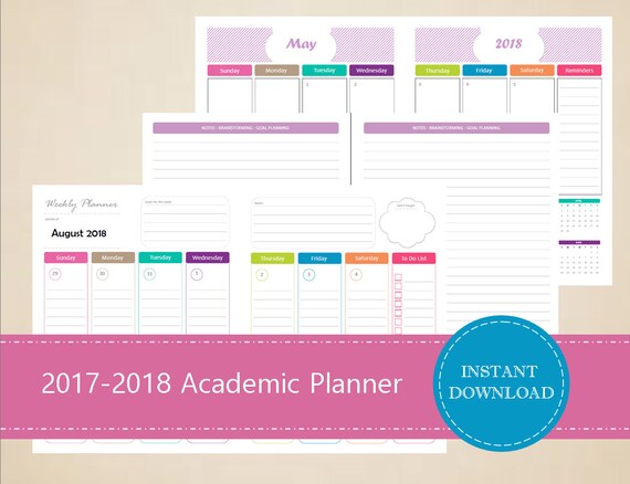 printable academic planner
