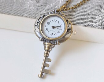 1 PC Antique Bronze Pocket Watch Pendant A249